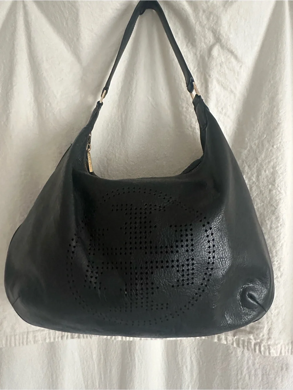 Tory Burch Leather Hobo Bag Black
